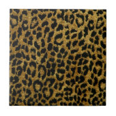 Rockabilly Gold Black Leopard Print Keramik Tile Fliese (Vorderseite)