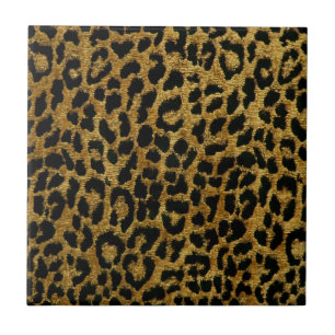 Rockabilly Gold Schwarz Leopardendruck Keramikflie Fliese