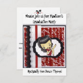 Rockabilly Hacken-unten Party Einladung (Vorne/Hinten)