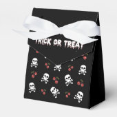 Rockabilly Halloween Skulls Cherries Gefälligkeits Geschenkschachtel (Vorderseite)