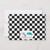 Rockabilly Hearts and Rose Wedding Response Card RSVP Karte (Rückseite)