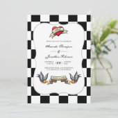 Rockabilly-Hochzeit Einladung (Stehend Vorderseite)