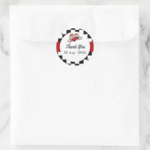 Rockabilly-Hochzeit Runder Aufkleber (Tasche)