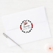 Rockabilly-Hochzeit Runder Aufkleber (Umschlag)