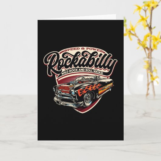 Rockabilly Hotrod Speed Flames - Nebel Karte (Gelbe Blume)