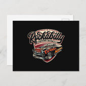 Rockabilly Hotrod Speed Flames - Nebel Postkarte (Vorne/Hinten)