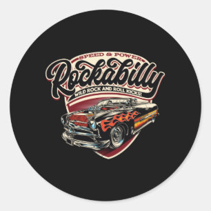 Rockabilly Hotrod Speed Flames - Nebel Runder Aufkleber