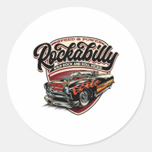 Rockabilly Hotrod Speed Flames - Pos Runder Aufkleber