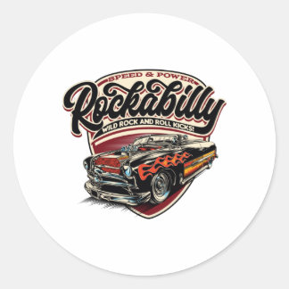 Rockabilly Hotrod Speed Flames - Pos Runder Aufkleber