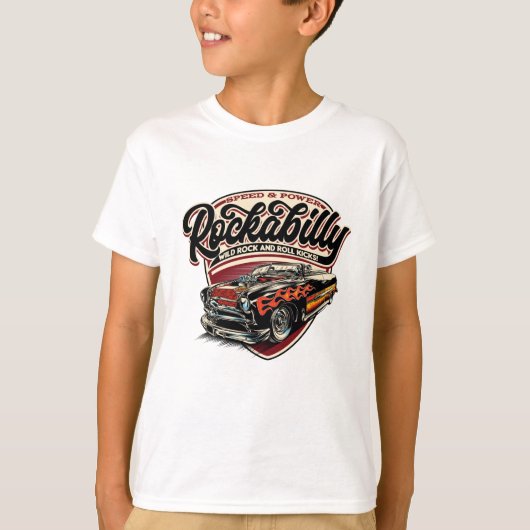 Rockabilly Hotrod Speed Flames - Pos T-Shirt (Vorderseite)
