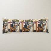 Rockabilly Jukebox Fox – Minimal Musician Art Seitenschläferkissen (Rückseite)