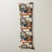 Rockabilly Jukebox Fox – Minimal Musician Art Seitenschläferkissen (Vorderseite Vertikal)