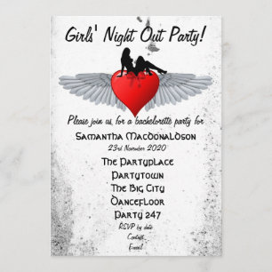 Rockabilly-Junggeselinnen-Abschied Einladung