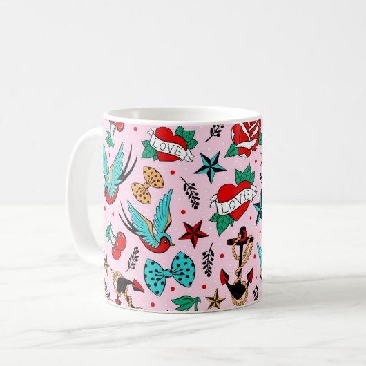 Rockabilly Keramik Tasse (Vorderseite Links)