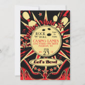 Rockabilly Ladys Party Bowling Einladung (Vorderseite)