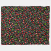 Rockabilly Leopard und Kirschen Fleecedecke (Vorderseite (Horizontal))
