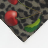 Rockabilly Leopard und Kirschen Fleecedecke (Ecke)
