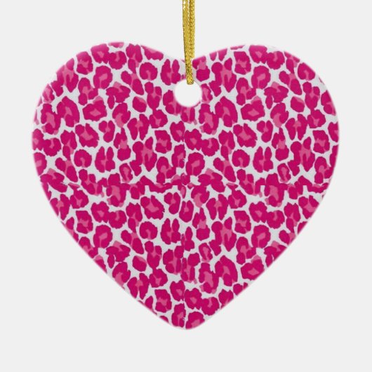 Rockabilly Liebe "Pink Leopard" Keramik Ornament (Vorne)