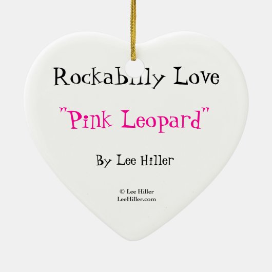 Rockabilly Liebe "Pink Leopard" Keramik Ornament (Hinten)