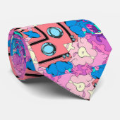 Rockabilly Mega- Zuhälter-Satin-Muster Krawatte (Gerollt)