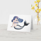 Rockabilly Mermaid Karte (Gelbe Blume)