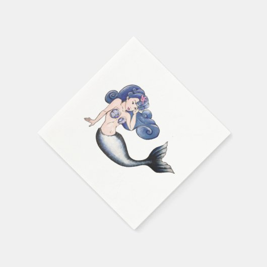 Rockabilly Mermaid Serviette (Ecke)