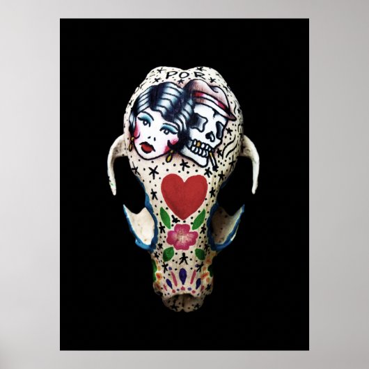 Rockabilly Painted Skull Poster (Vorne)
