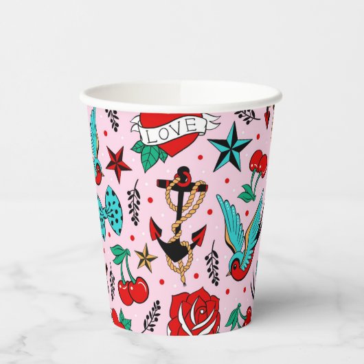 Rockabilly-Papier-Becher Pappbecher (Links)