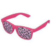 Rockabilly Pink Leopard Print Retro Partybrille (Schrägansicht)