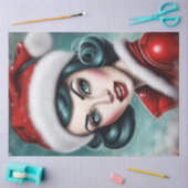 Rockabilly Pinup Christmas Decoupage Seidenpapier (Basteln)