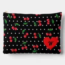 Rockabilly Polka Dots and Cherries Monogram