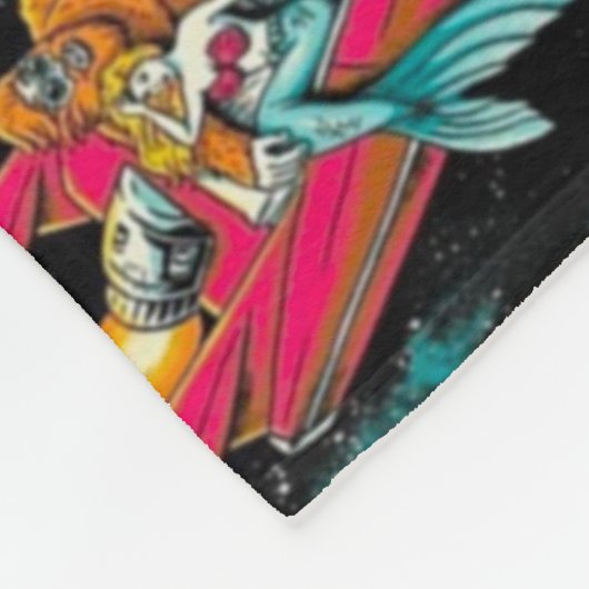 Rockabilly psychedelischer alien-Raum-FahrMandala Fleecedecke (Ecke)