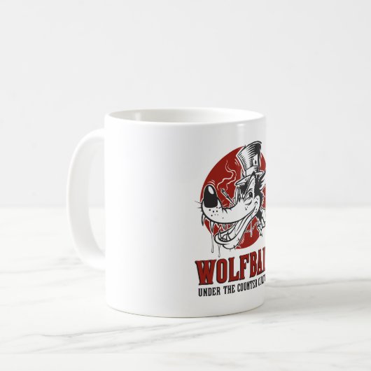 Rockabilly/Psychobilly Wolfbait Grafik Kaffeetasse (Vorderseite Links)