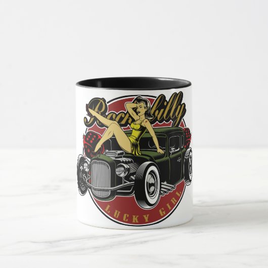 Rockabilly RatRod-Kaffee Tasse (Zentrum)