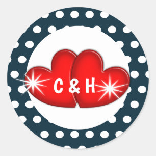 Rockabilly Retro Coole Hochzeit der 50er Jahre Runder Aufkleber