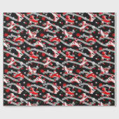 Rockabilly Retro Roller Skaten Geschenkpapier (Flach)