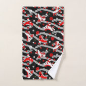 Rockabilly Retro-Roller-Skating-Muster Badhandtuch Set (Handtuch)