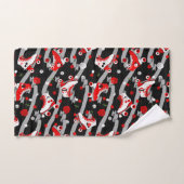 Rockabilly Retro-Roller-Skating-Muster Badhandtuch Set (Handtuch)
