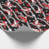 Rockabilly Retro Rollschuh-Muster Geschenkpapier (Ecke)
