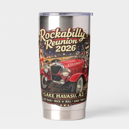 Rockabilly Reunion 2026 Insulated Tumbler Thermobecher (Links)