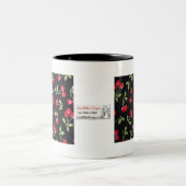Rockabilly Rockabilly-Kirschen auf schwarzen Gesch Zweifarbige Tasse (Mittel)