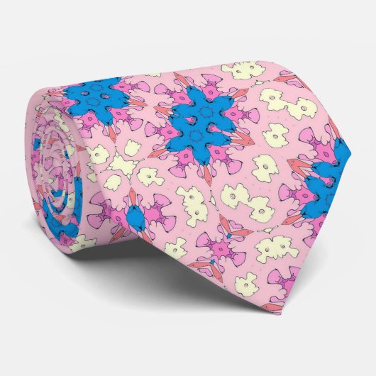 Rockabilly Satin Star Foulard Pattern Krawatte (Gerollt)