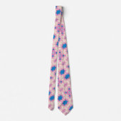 Rockabilly Satin Star Foulard Pattern Krawatte (Rückseite)