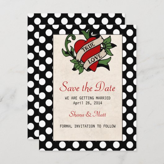 Rockabilly Save the Date (Vorne/Hinten)