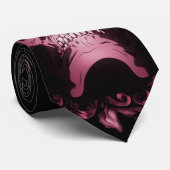 Rockabilly Schädel-Krawatte - rot/lila Krawatte (Gerollt)