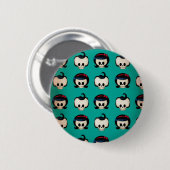 Rockabilly Schädel-Muster Button (Vorne & Hinten)