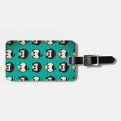 Rockabilly Schädel-Muster Gepäckanhänger (Vorderseite horizontal)