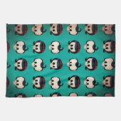 Rockabilly Schädel-Muster Geschirrtuch (Horizontal)