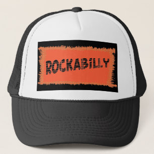 RockaBilly schwarz gerippter schwarzer LKW-Hut Truckerkappe