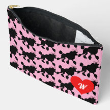 Rockabilly Schwarz Poodles Rosa Monogramm